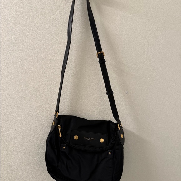 Marc Jacobs Black Nylon Hobo Bag with Gold Accents - Picture 2 of 2